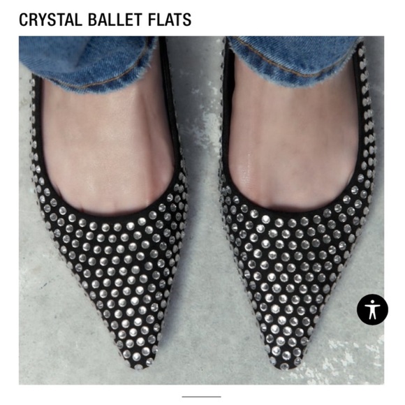 ZARA Crystal Ballet Flats NWT - Picture 4 of 12